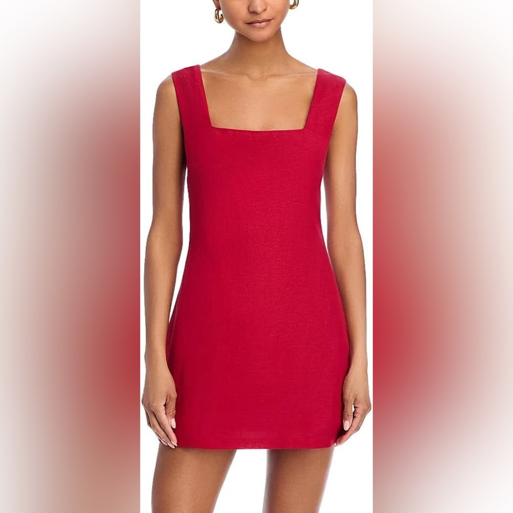 French Connection Square-Neck Red Tank Dress